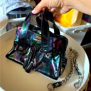 Amazing Giuseppe Zanotti multicolor top handle bag with chain. Great cond.